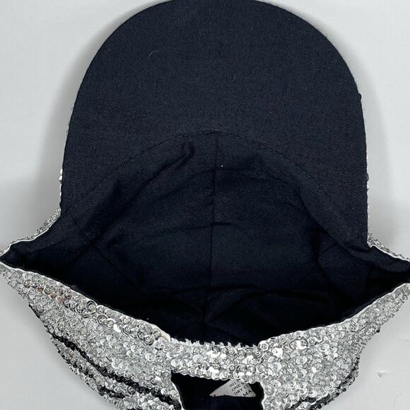 JC Brand Silver Black Sequin Music Notes Treble Clef Teacher Baseball Cap Hat OS main image 5